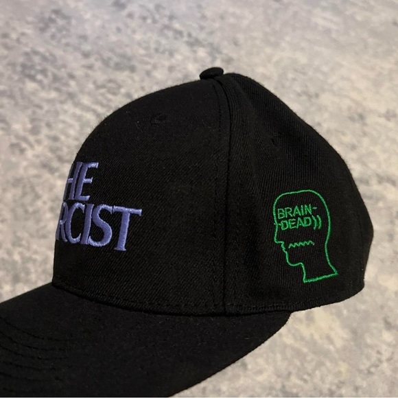 Brain Dead Other - Brain Dead Black Hat with Green & Light Purple Embroidery